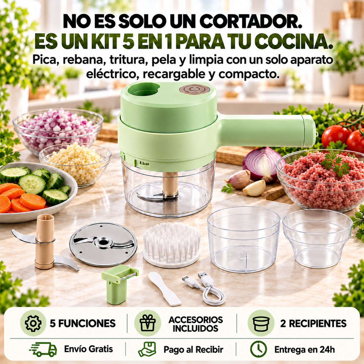 TurboChef™ 5 en 1 — Cortador Eléctrico Multifunción